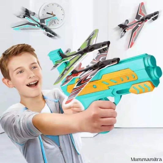 FlightBlaster™ – Rapid-Fire Launcher | 4 Mini Gliders | Aerodynamic Design
